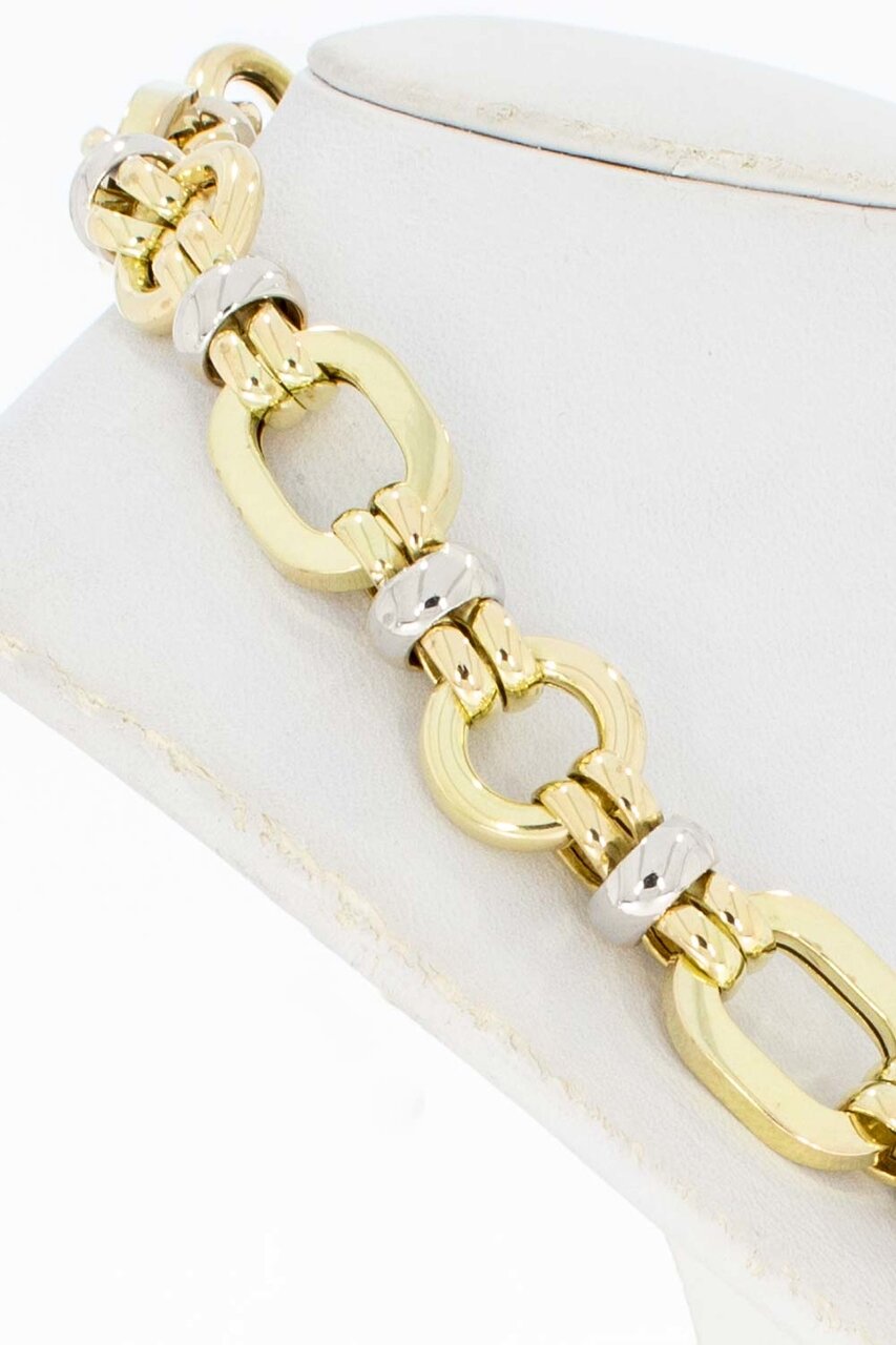 14 Karaat gouden bicolor ketting - 46 cm