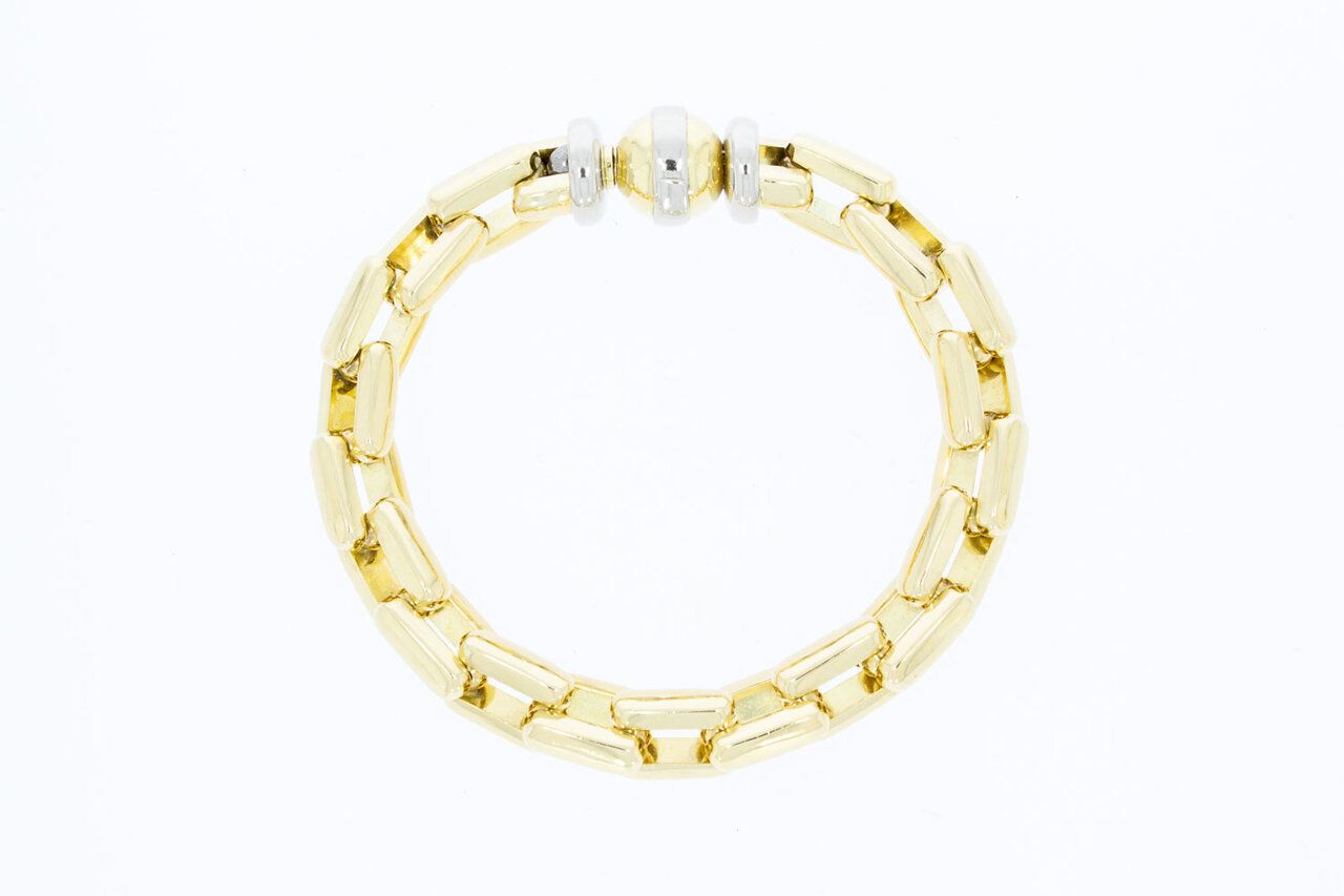 18 Karaat bicolor Anker armband - 19,8 cm