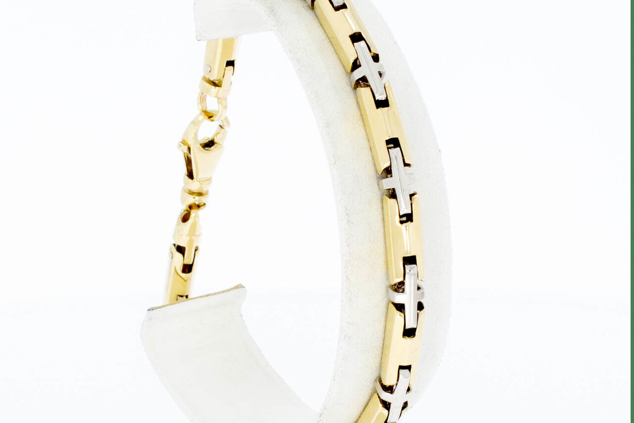 Staafjes armband 14 Karaat goud - 22,4 cm