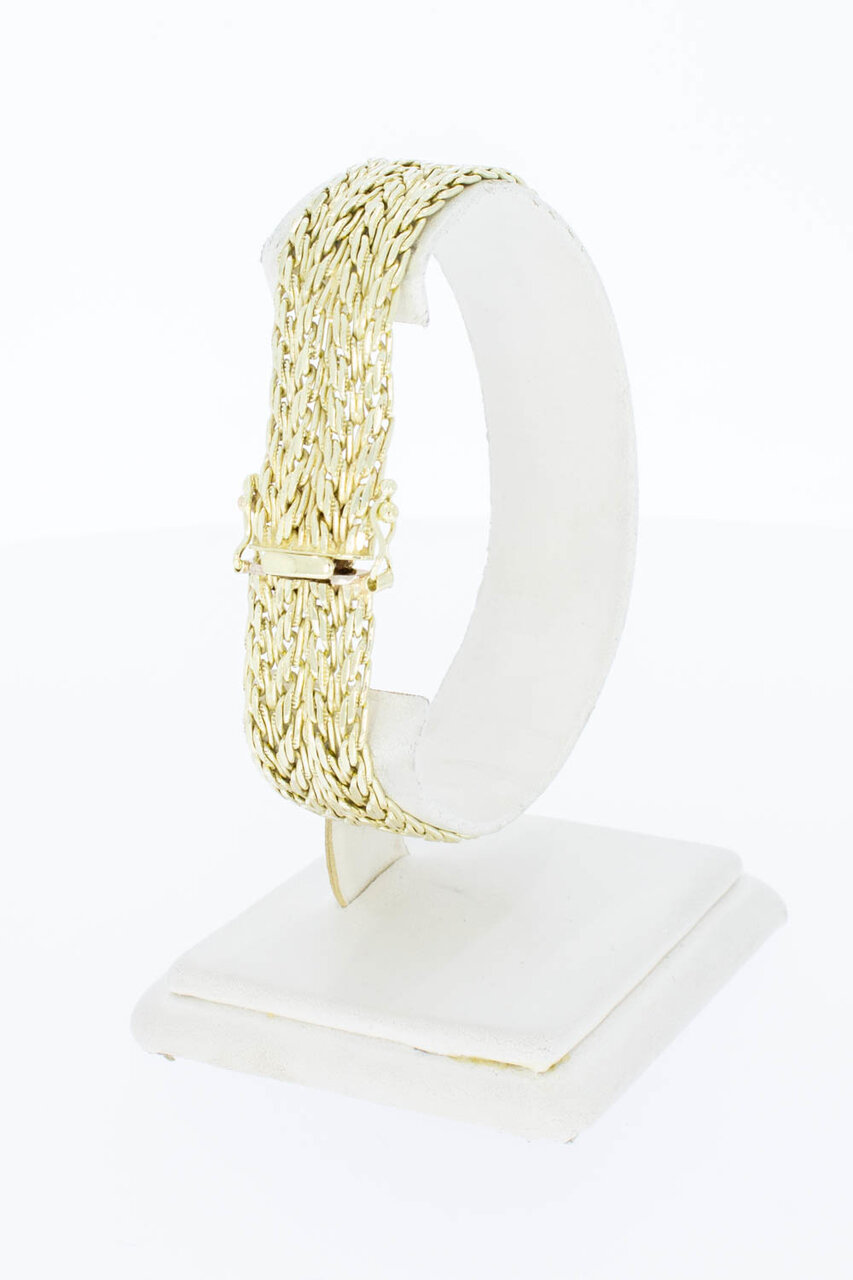 14 karaat gouden gevlochten armband - 19,9 cm