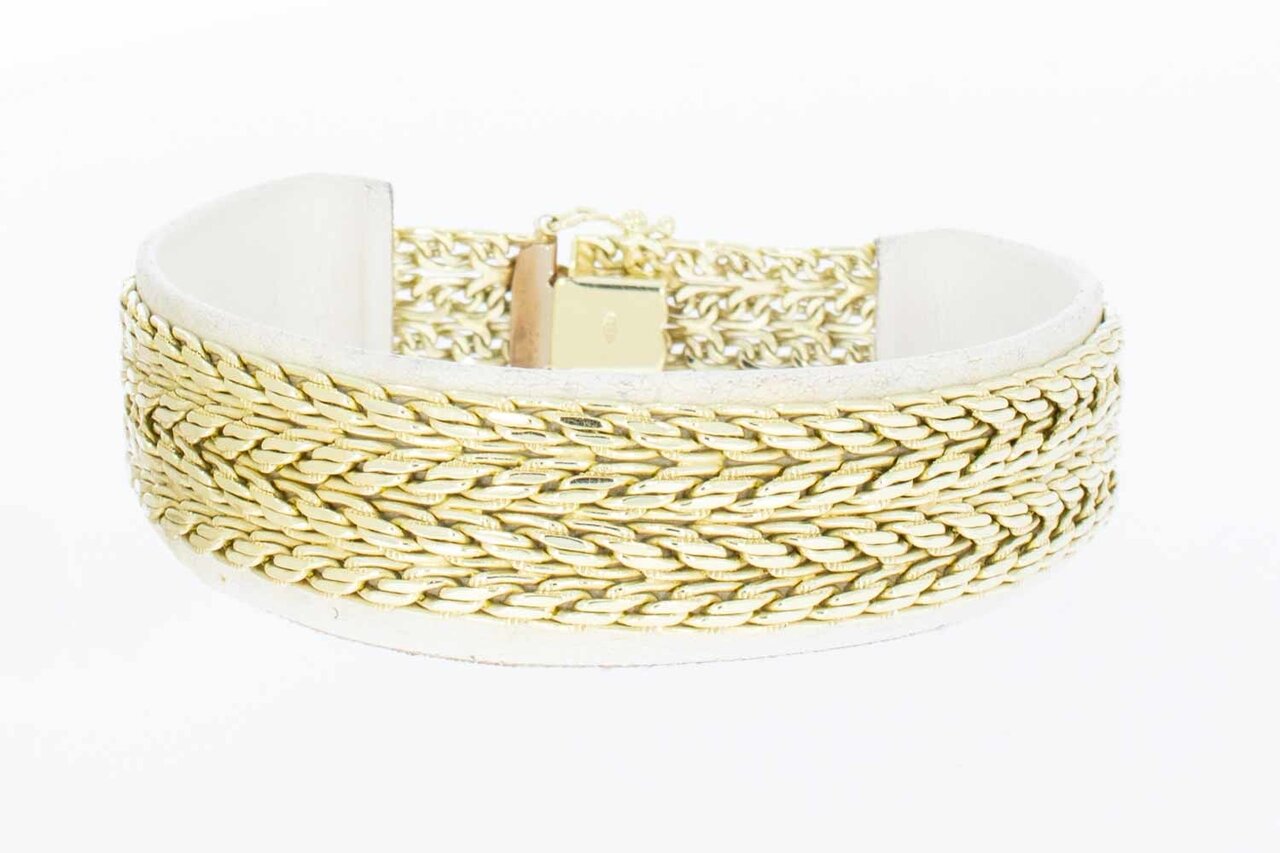 14 karaat gouden gevlochten armband - 19,9 cm