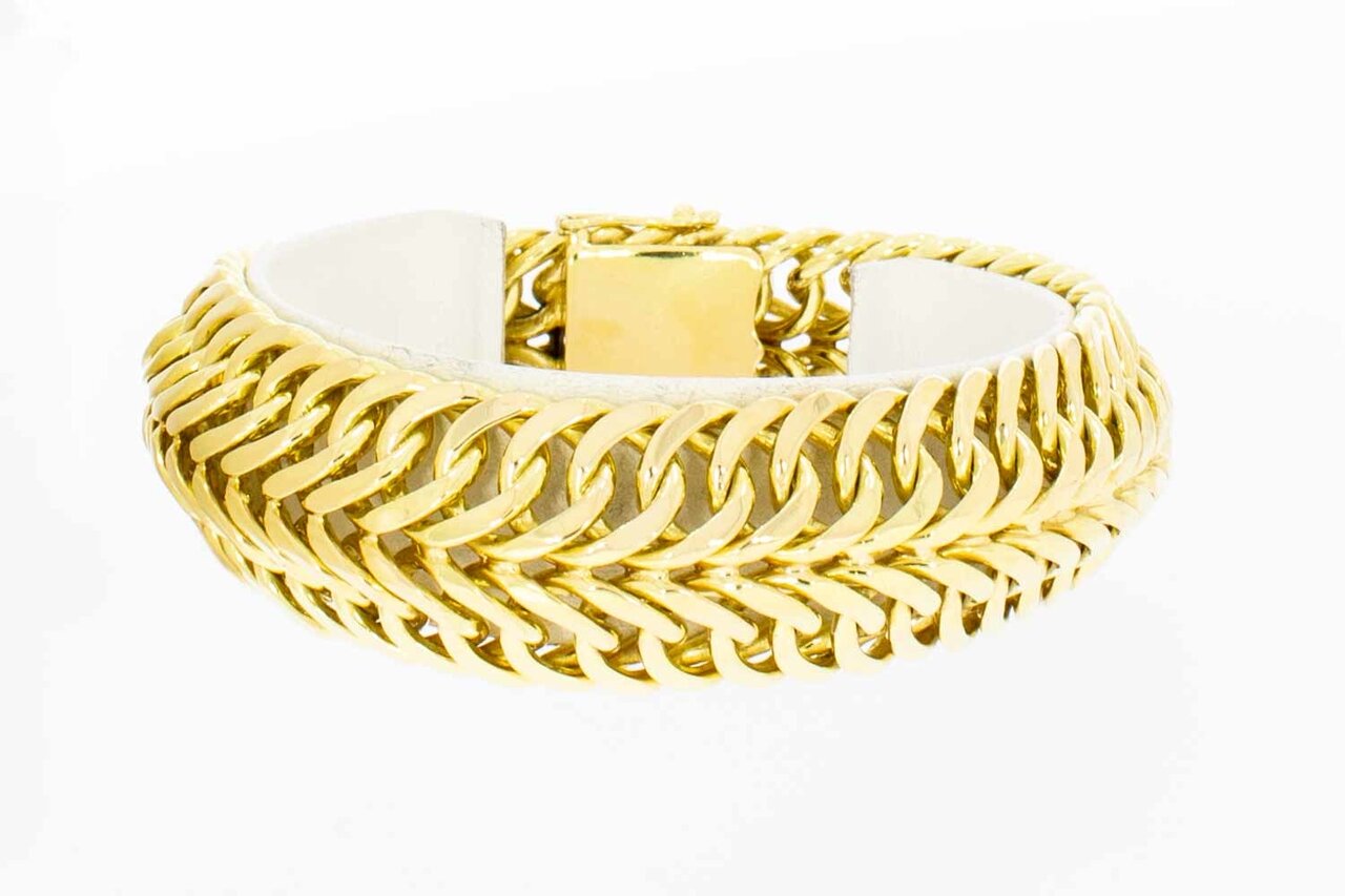 Gevlochten armband 18 karaat goud - 20,9 cm