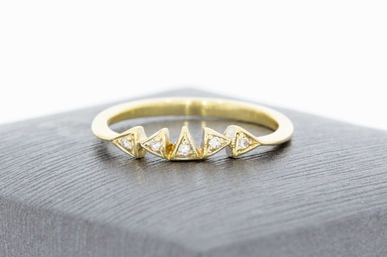 14 Karaat gouden diamant Aanschuifring - 16,1 mm