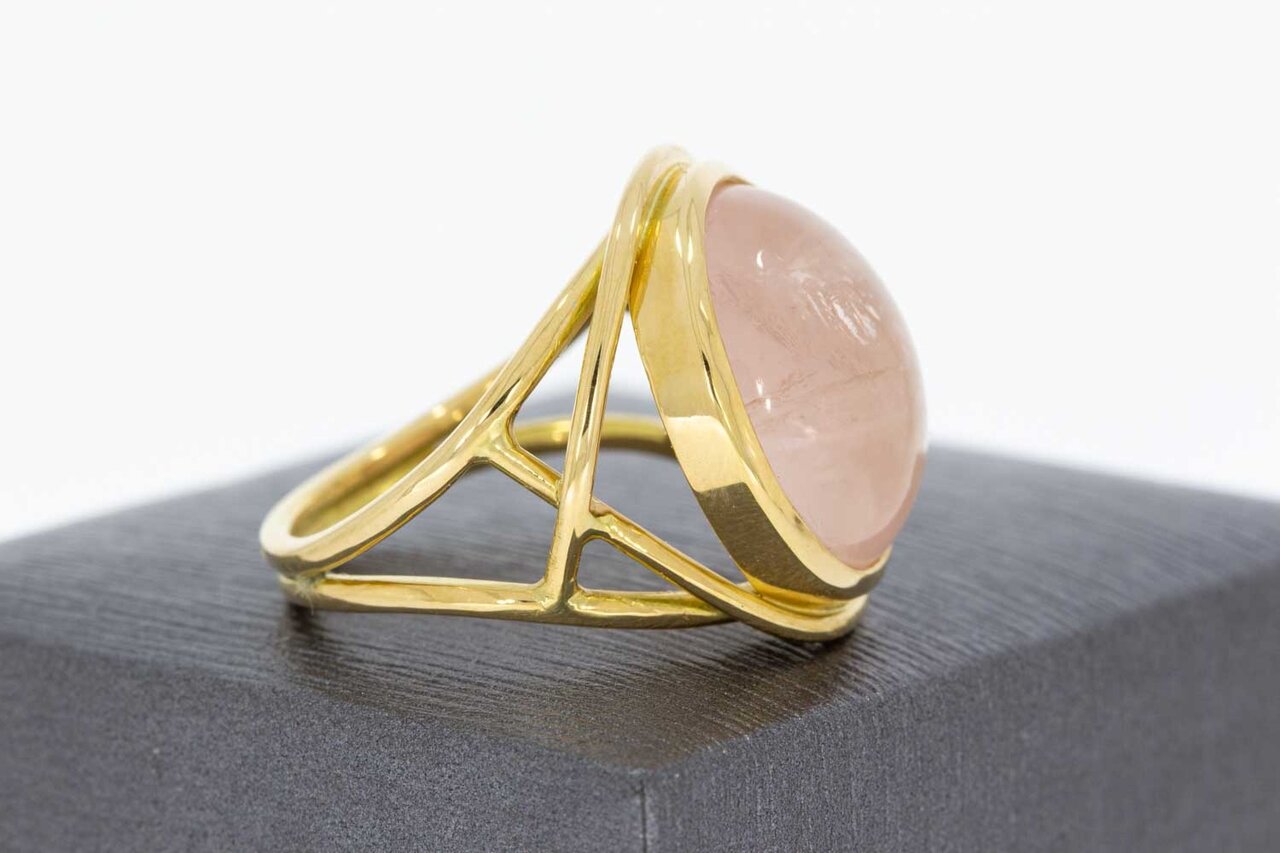 Rozenkwarts ring 18 karaat goud - 18,2 mm