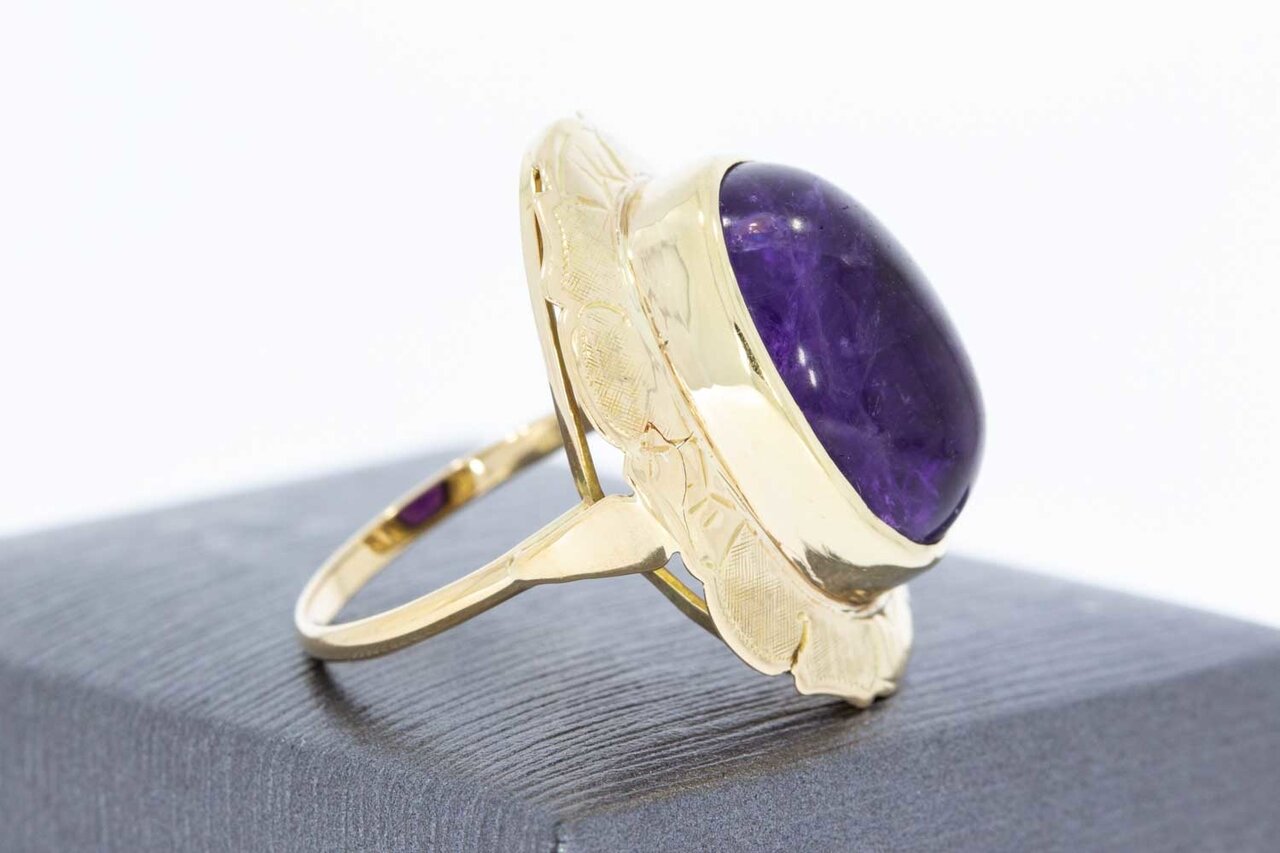 Amethist ring 14 Karaat goud - 19,7 mm