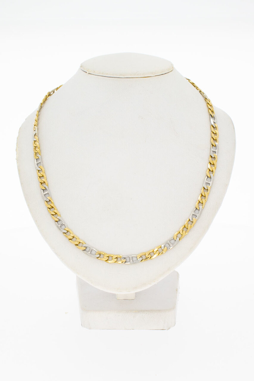 18 Karaat bicolor Gourmet ketting - 48 cm