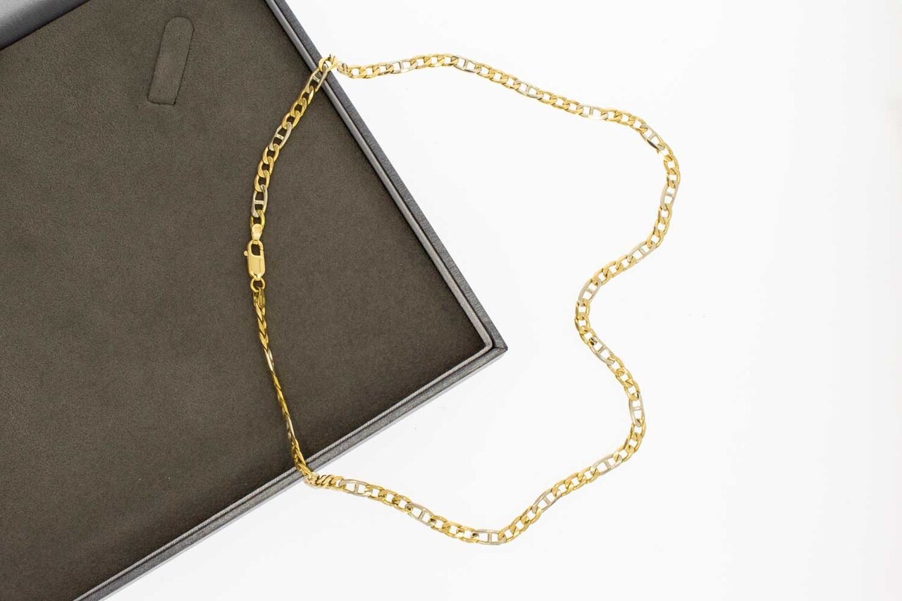 18 Karaat bicolor Gourmet ketting - 48 cm