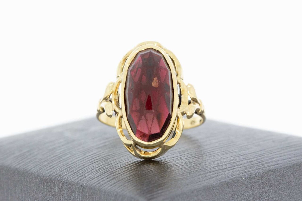 14 Karaat Vintage Granaatring - 16,7 mm