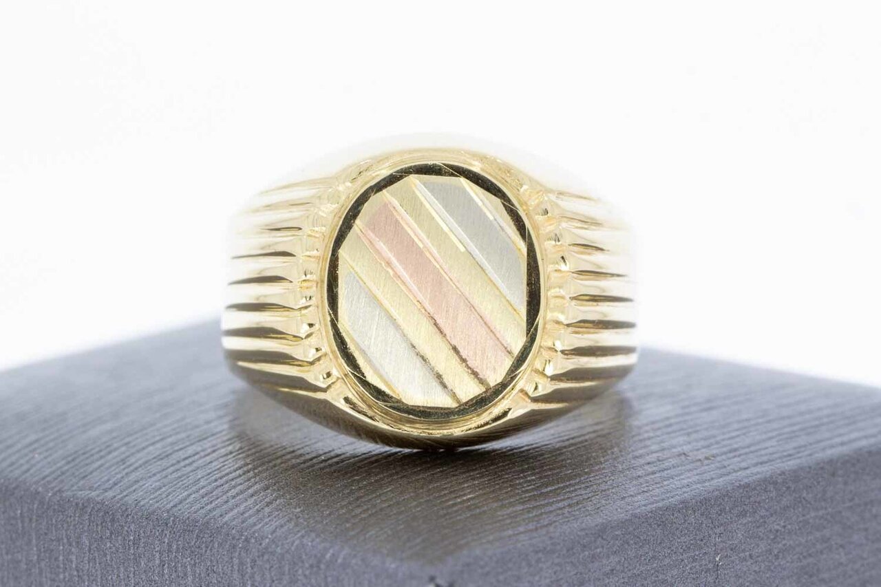 14 karaat gouden tricolor ring - 20,8 mm
