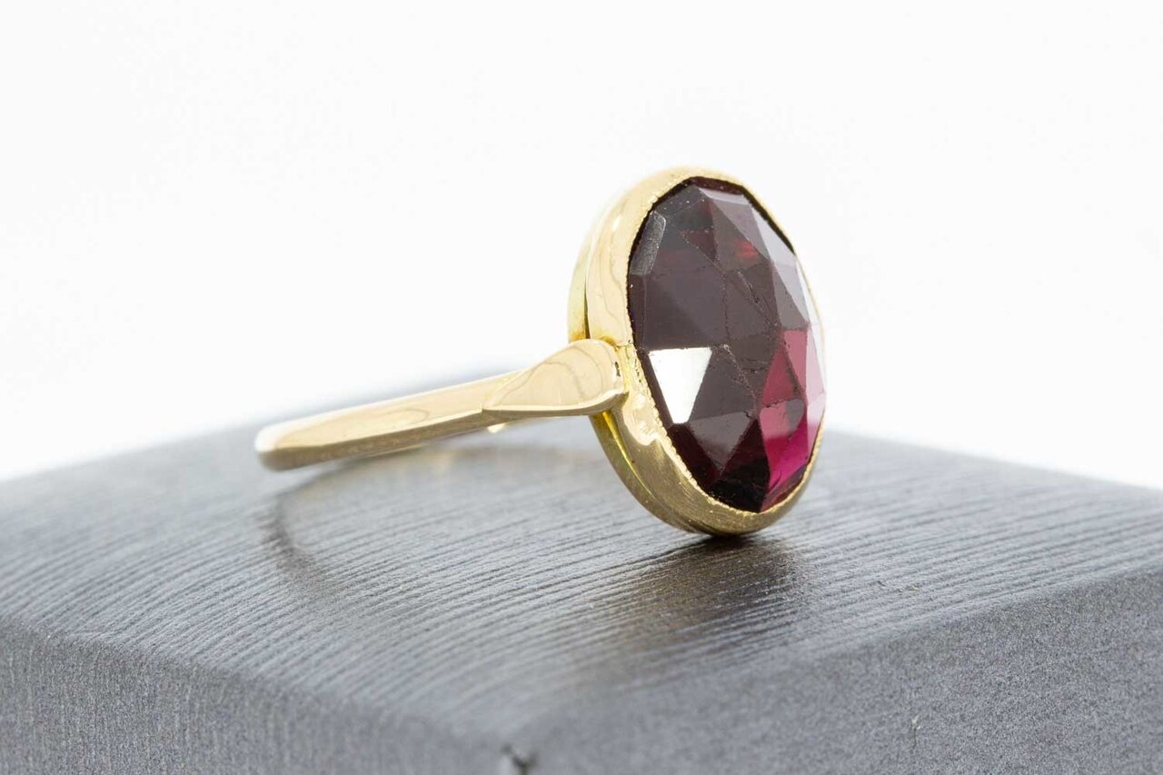 Granaat ring 14 Karaat goud - 19,3 mm