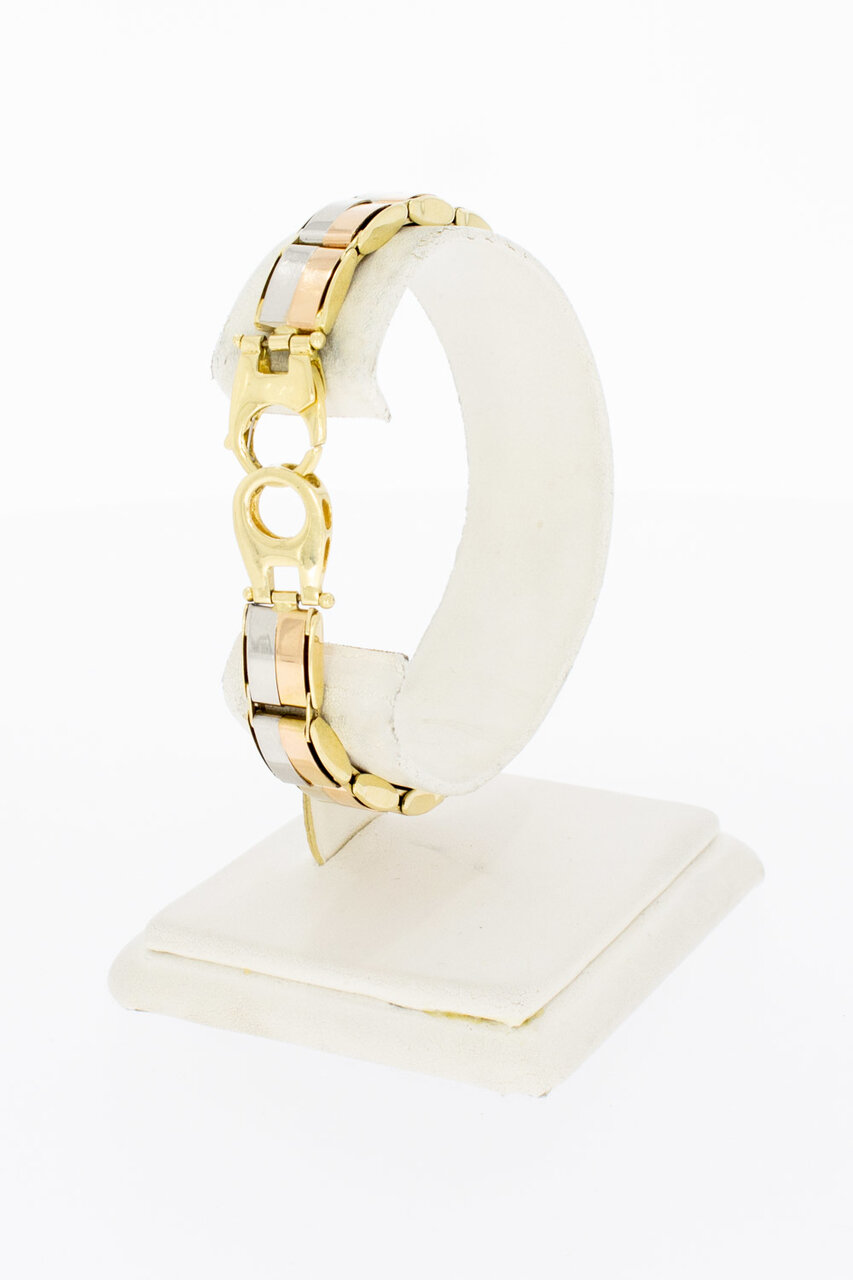 14 Karaat bicolor Plaatjes armband - 19,2 cm