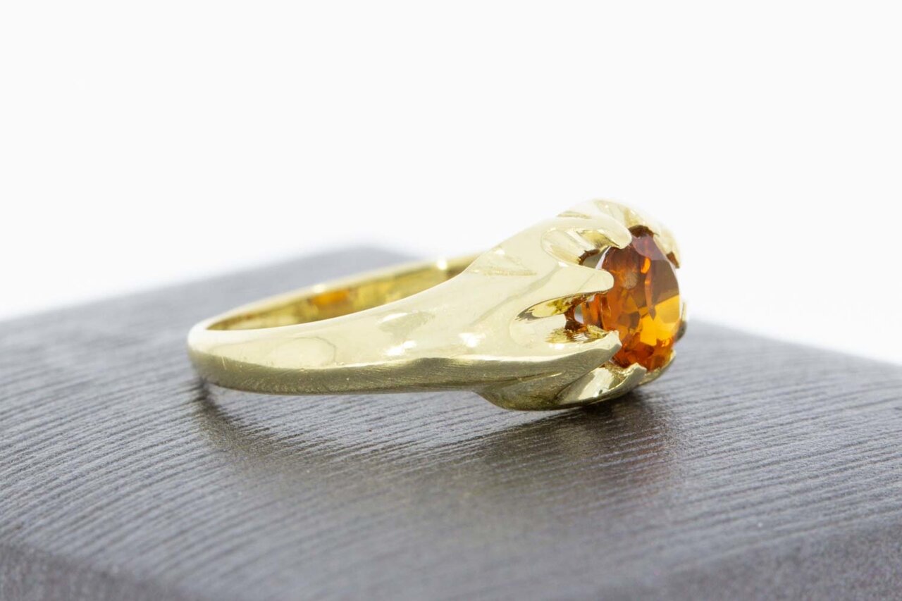 14 Karaat Solitaire Citrien ring - 17,2 mm