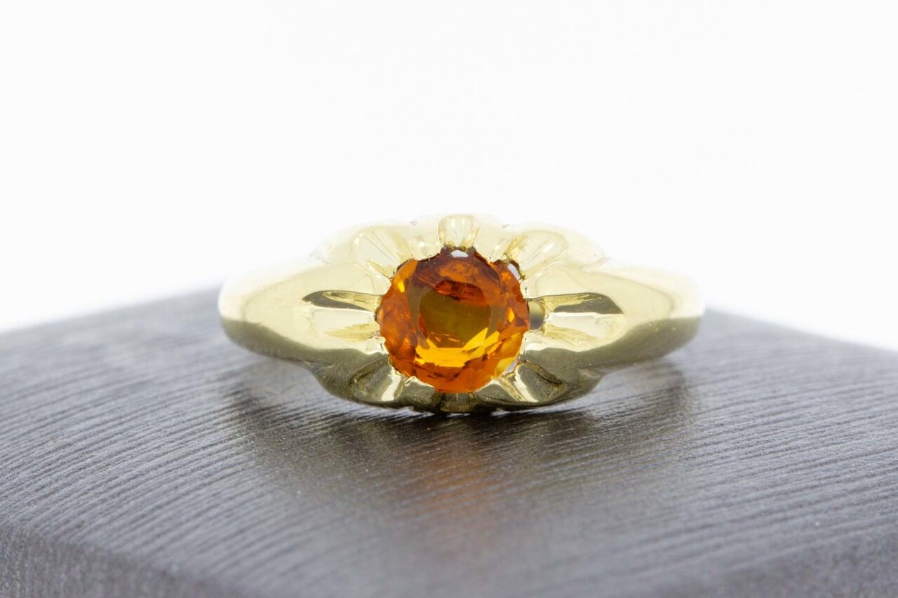 14 Karaat Solitaire Citrien ring - 17,2 mm
