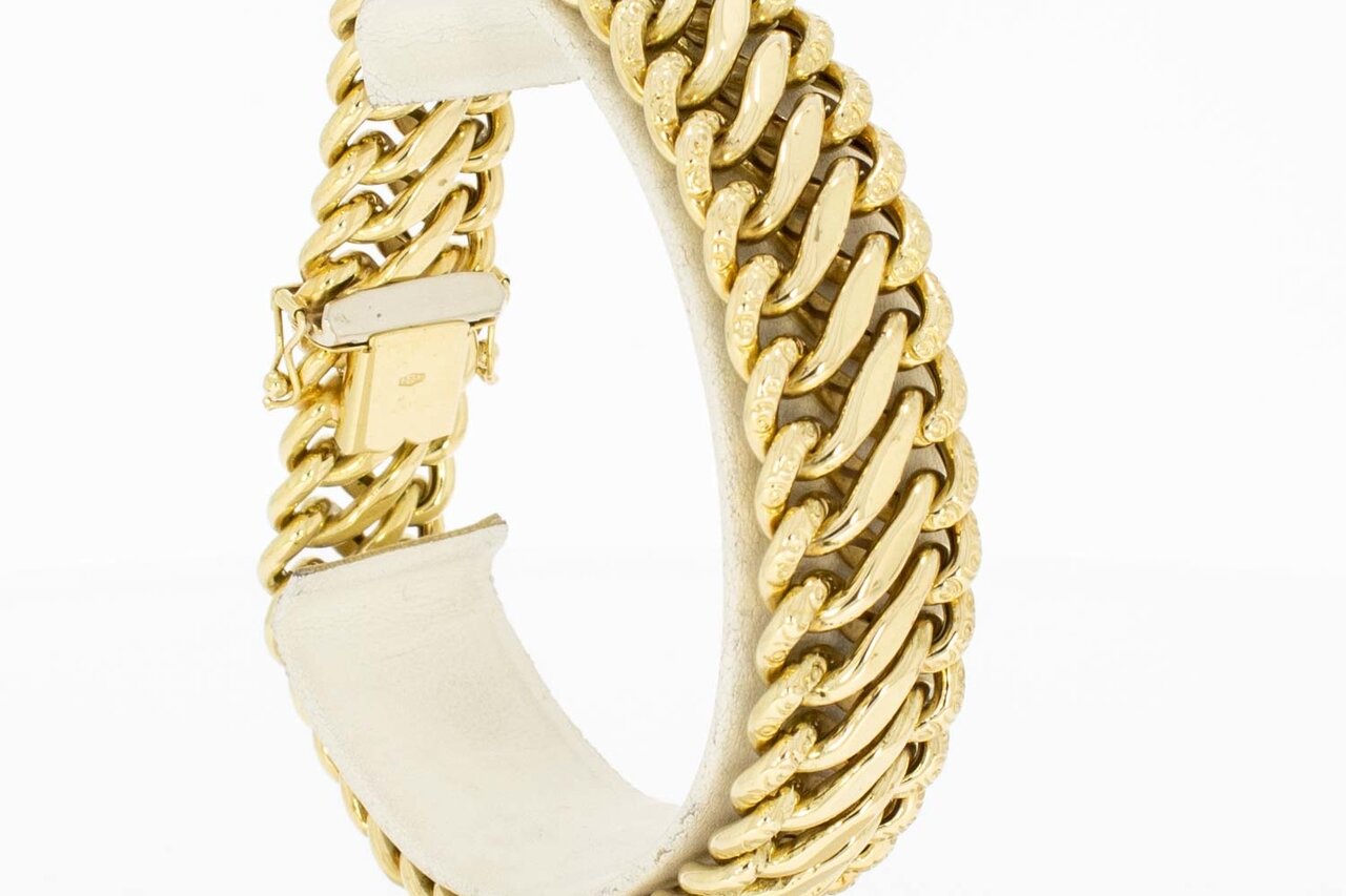 14 Karaat brede goudarmband - 20,7 cm