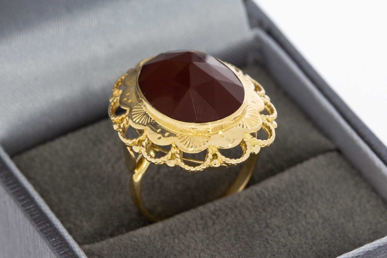 Carneool ring 14 karaat goud - 16,7 mm