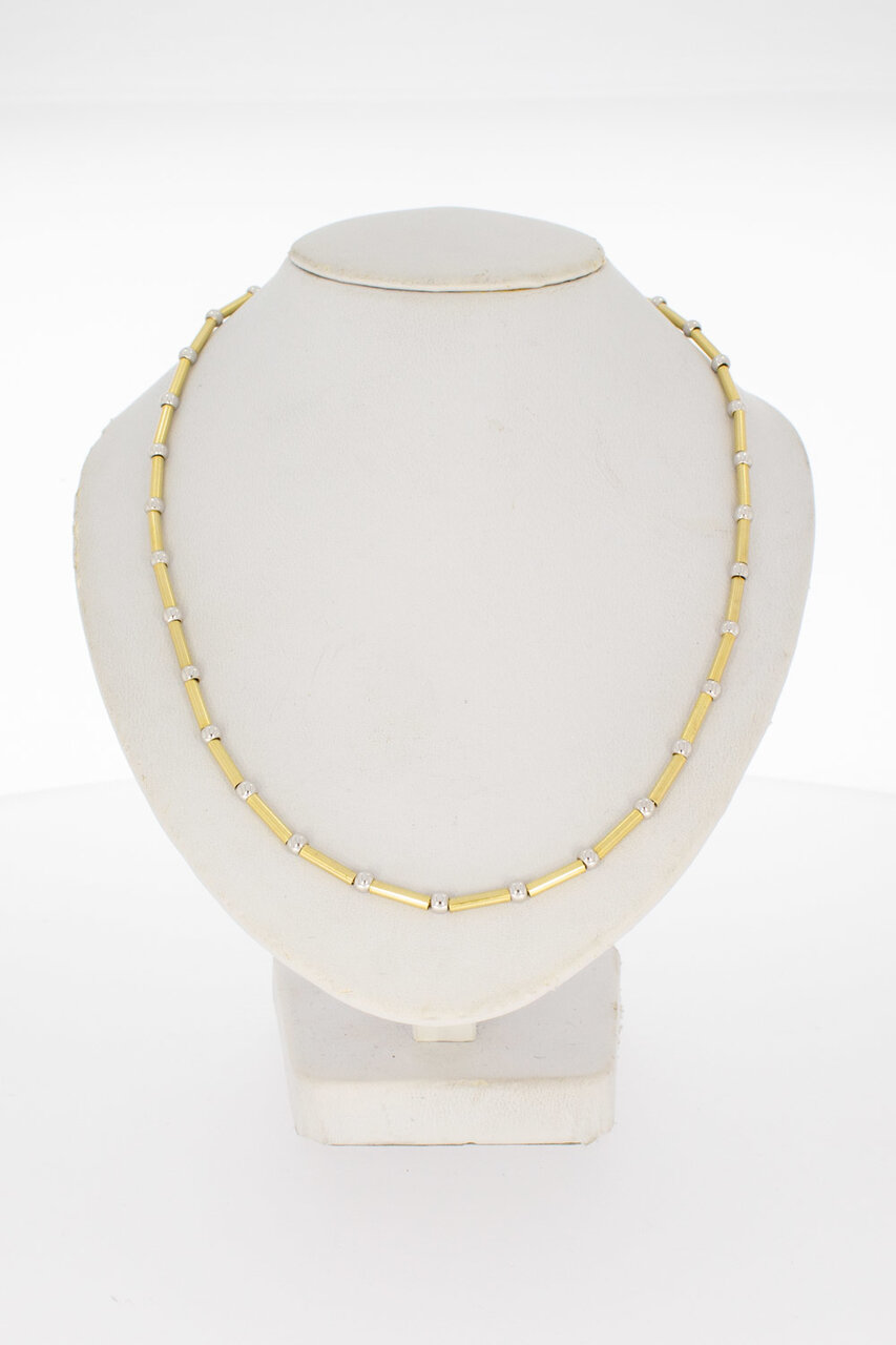 Gouden 14 Karaat Staafjes ketting - 45,3 cm