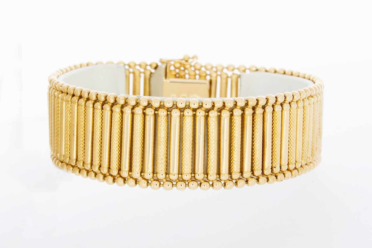 Staafjes armband 18 Karaat goud - 19,1 cm