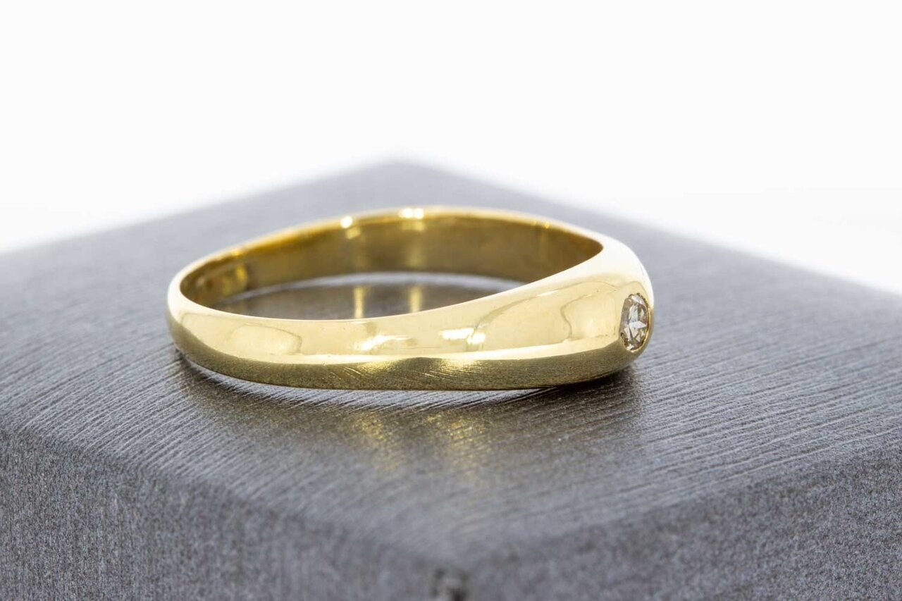 14 Karaat goud diamant ring - 18,3 mm