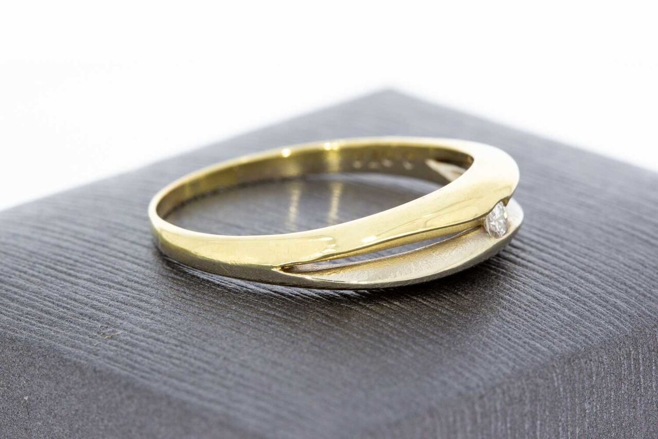 14 Karaat diamant ring  van goud - 19,9 mm