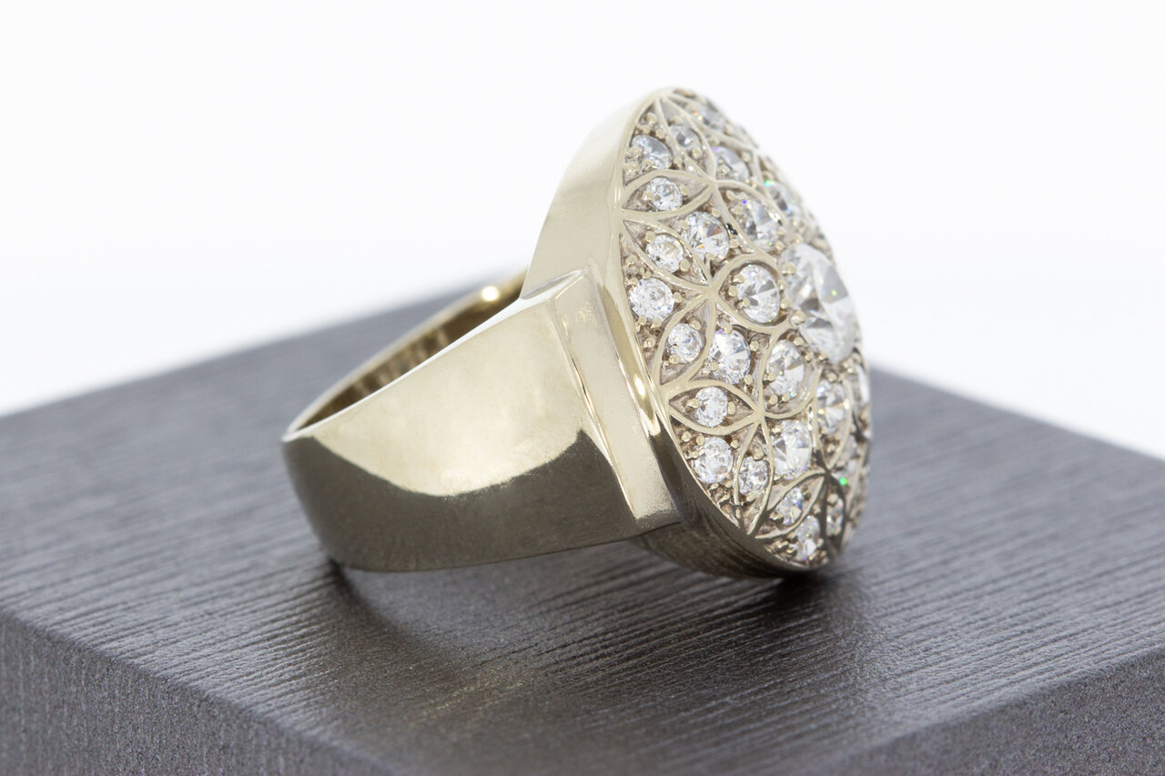 14 Karaat ring van goud met Zirkonia - 16,6 mm