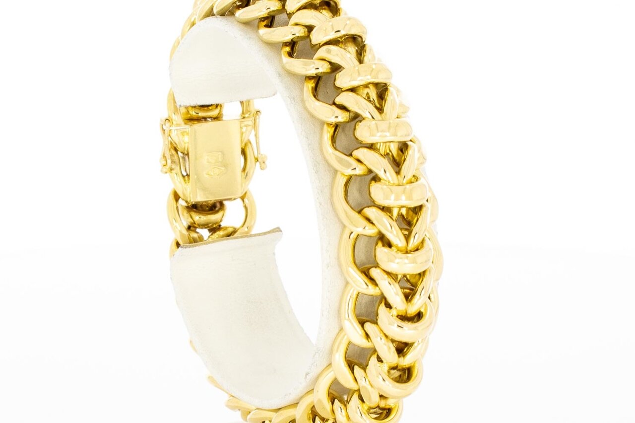 Gevlochten armband 18 Karaat goud - 20 cm