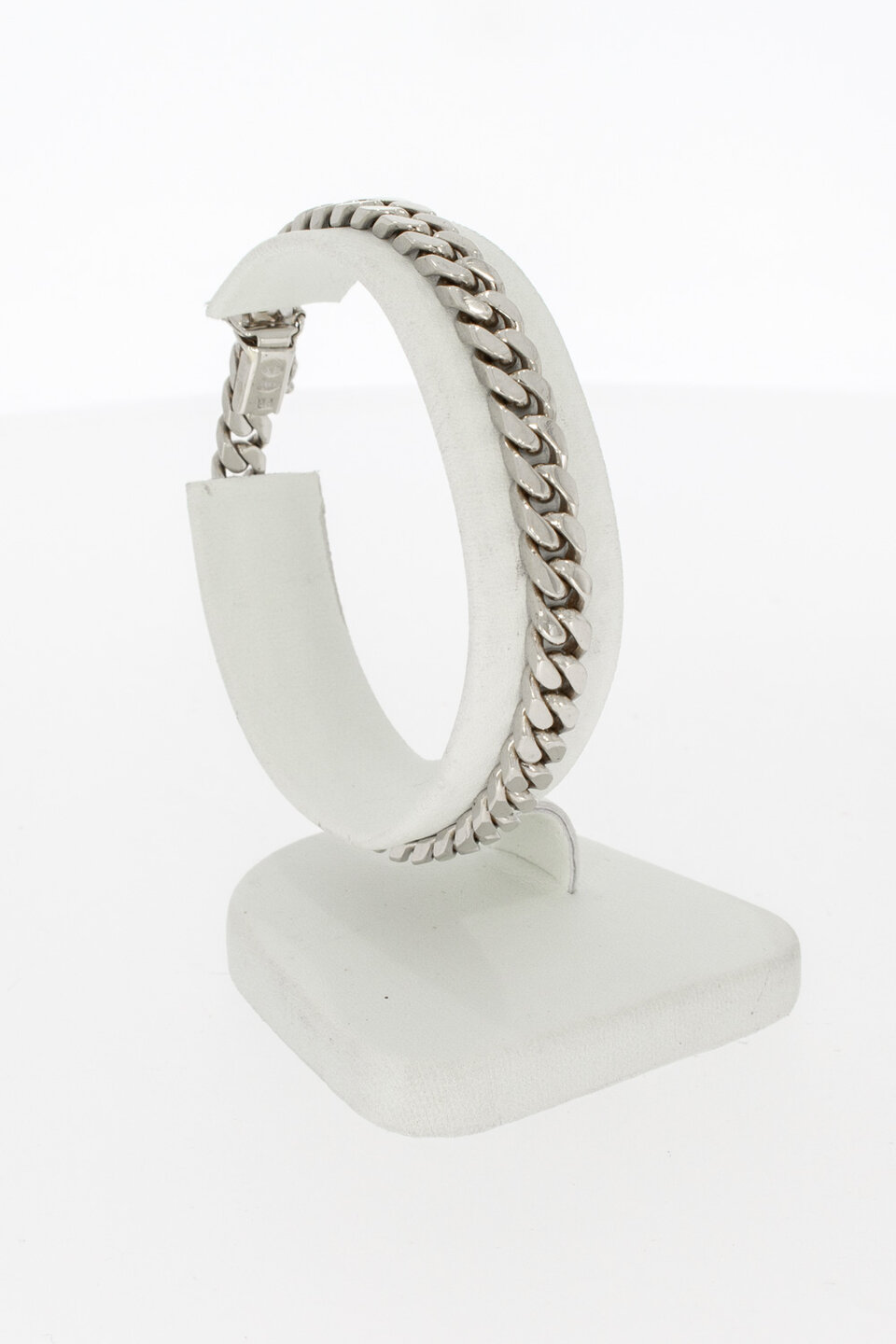 18 karaat witgoud Gourmet armband - 18 cm