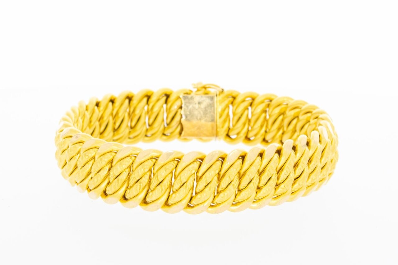 18 Karaat gevlochten goudarmband - 20 cm