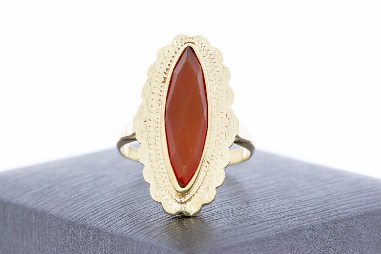 Vintage 14 Karaat Carneool ring - 17,4 mm