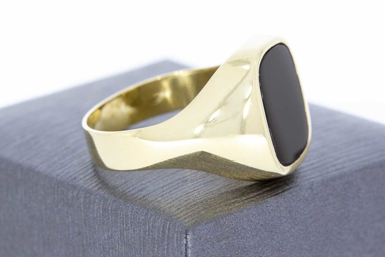 14 Karaat onyx Zegelring - 22,6 mm