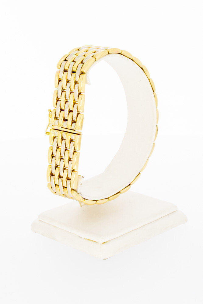 Brede Tank armband 18 karaat goud - 20 cm