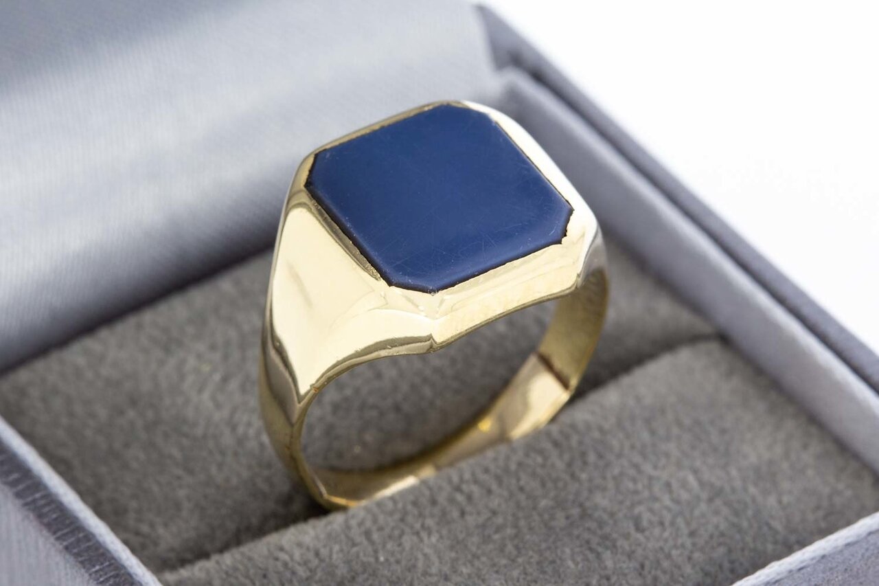 14 karaat Lagensteen Zegelring heen - 19,1 mm