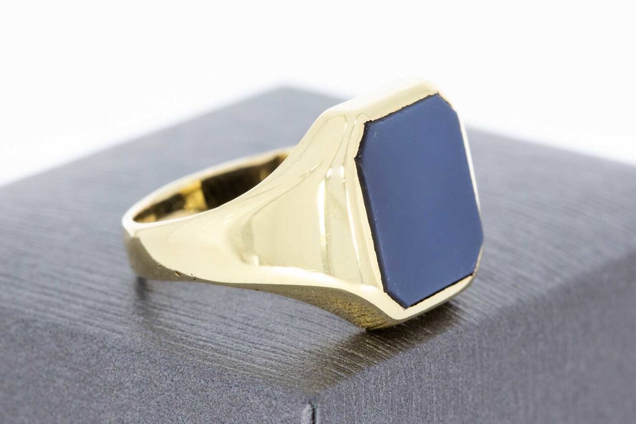 14 karaat Lagensteen Zegelring heen - 19,1 mm