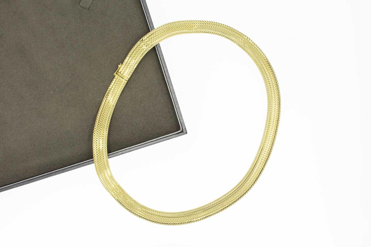 14 karaat goud gevlochten Collier - 44 cm