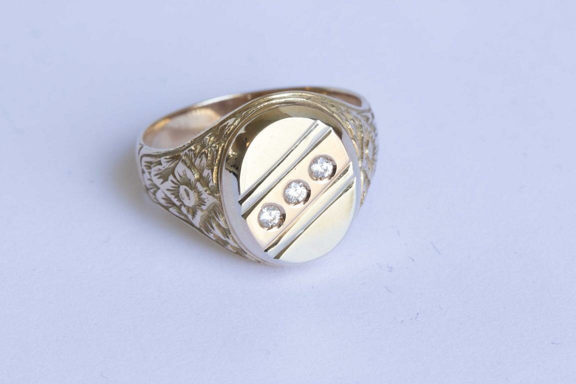 14 Karaat gefigureerde goud ring- 20 mm