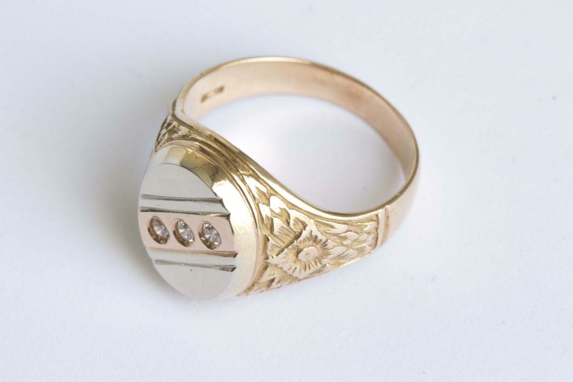 14 Karaat gefigureerde goud ring- 20 mm