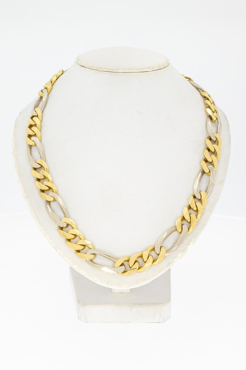 18 Karaat Figaro gouden ketting - 60,5 cm