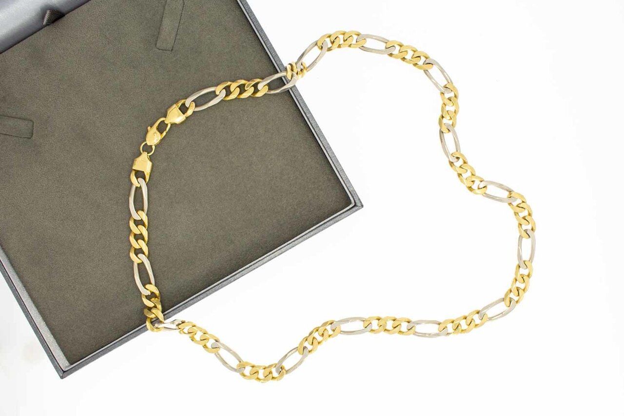 18 Karaat Figaro gouden ketting - 60,5 cm