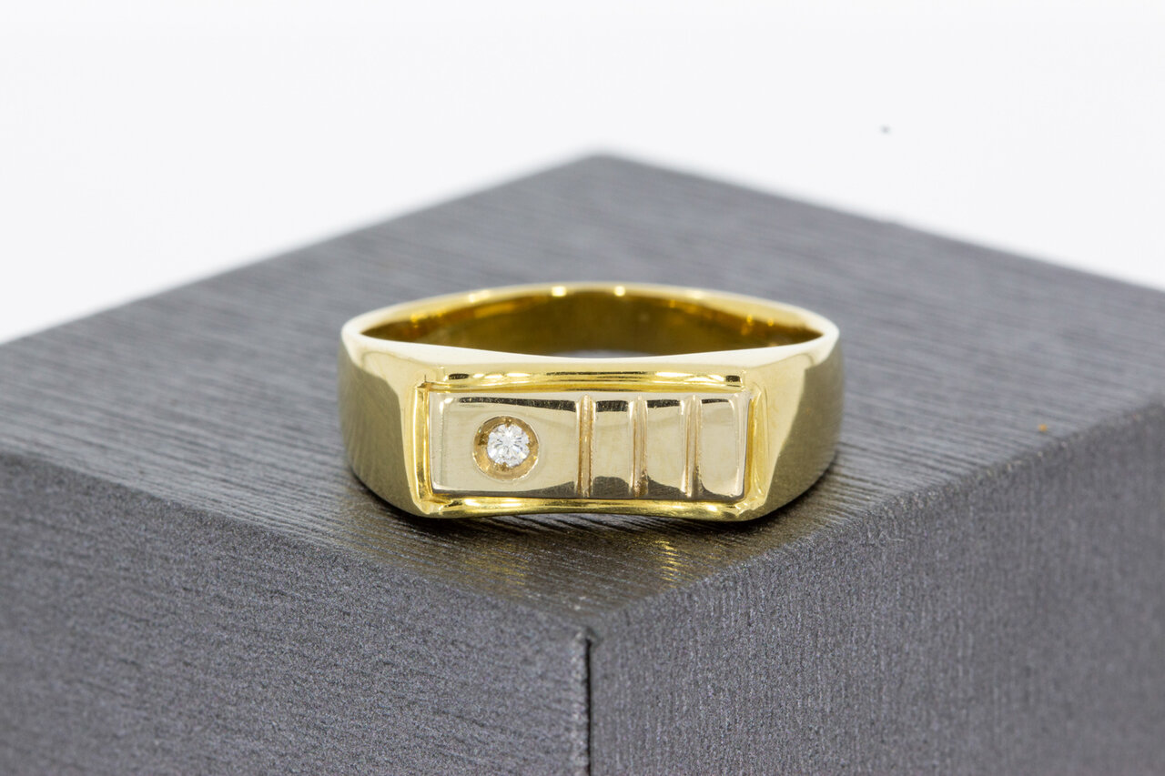 14 Karaat gouden Zirkonia ring - 19,6 mm