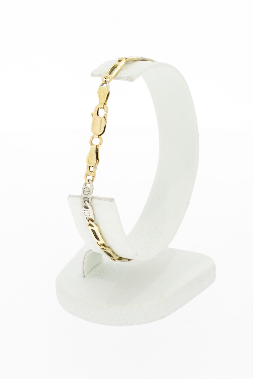 14 karaat goud schakelarmband - 19,5 cm