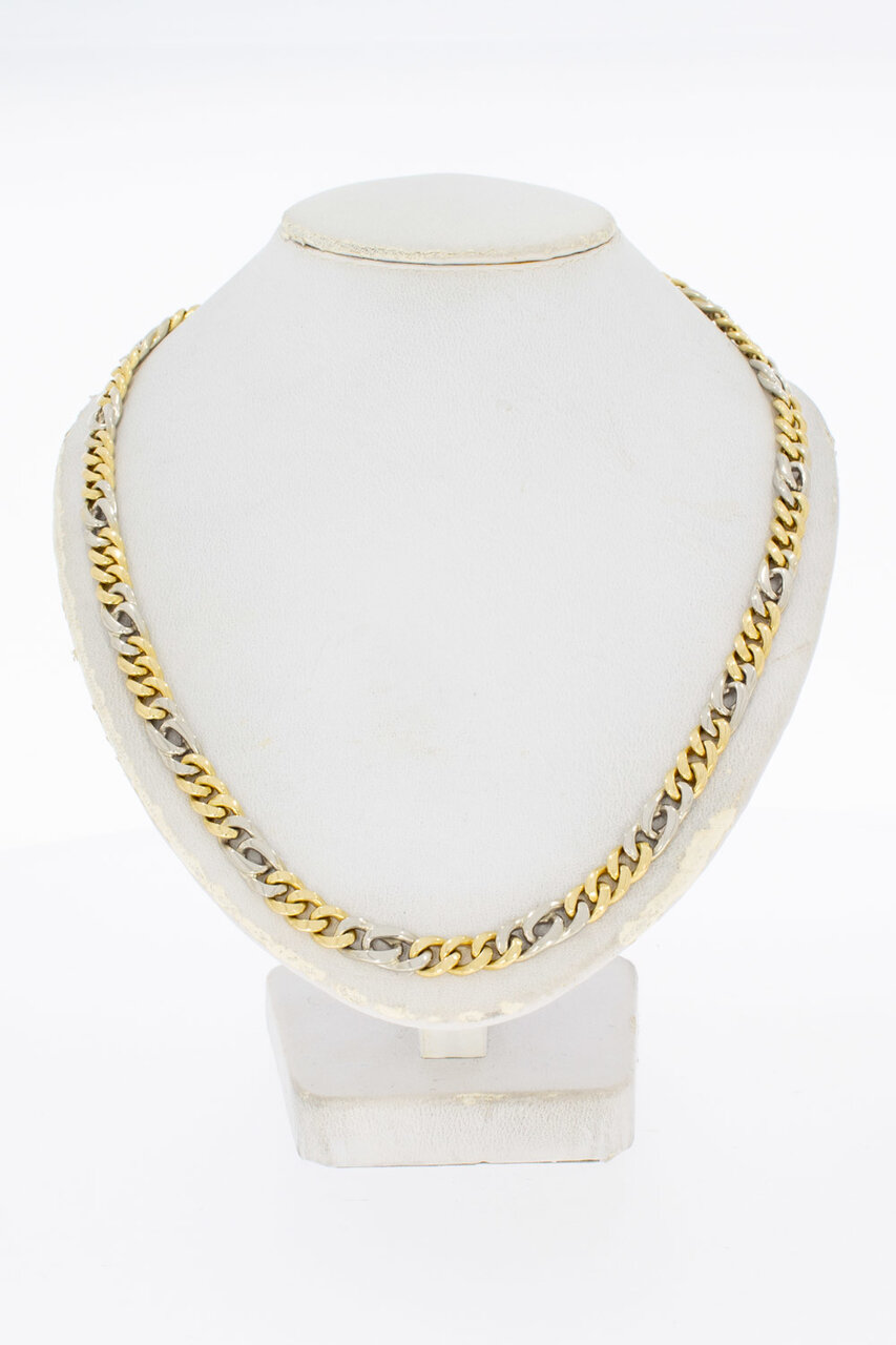 Gourmet- ketting 14 Karaat bicolor goud  - 61 cm