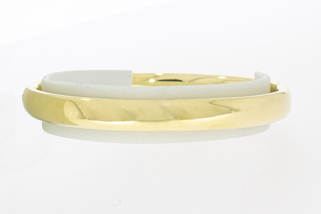 Brede 14 karaat gouden slaven armband