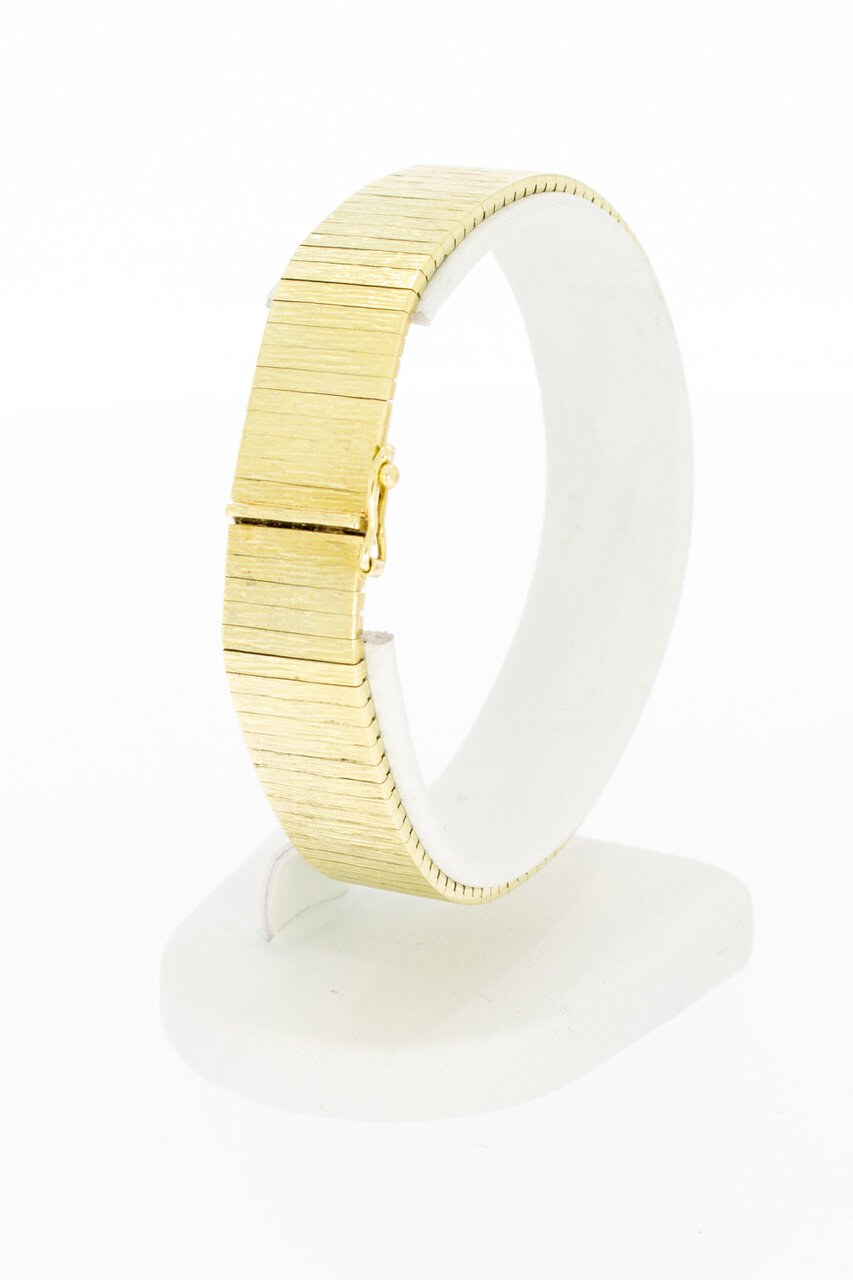14 karaat brede schakelarmband - 18,5 cm
