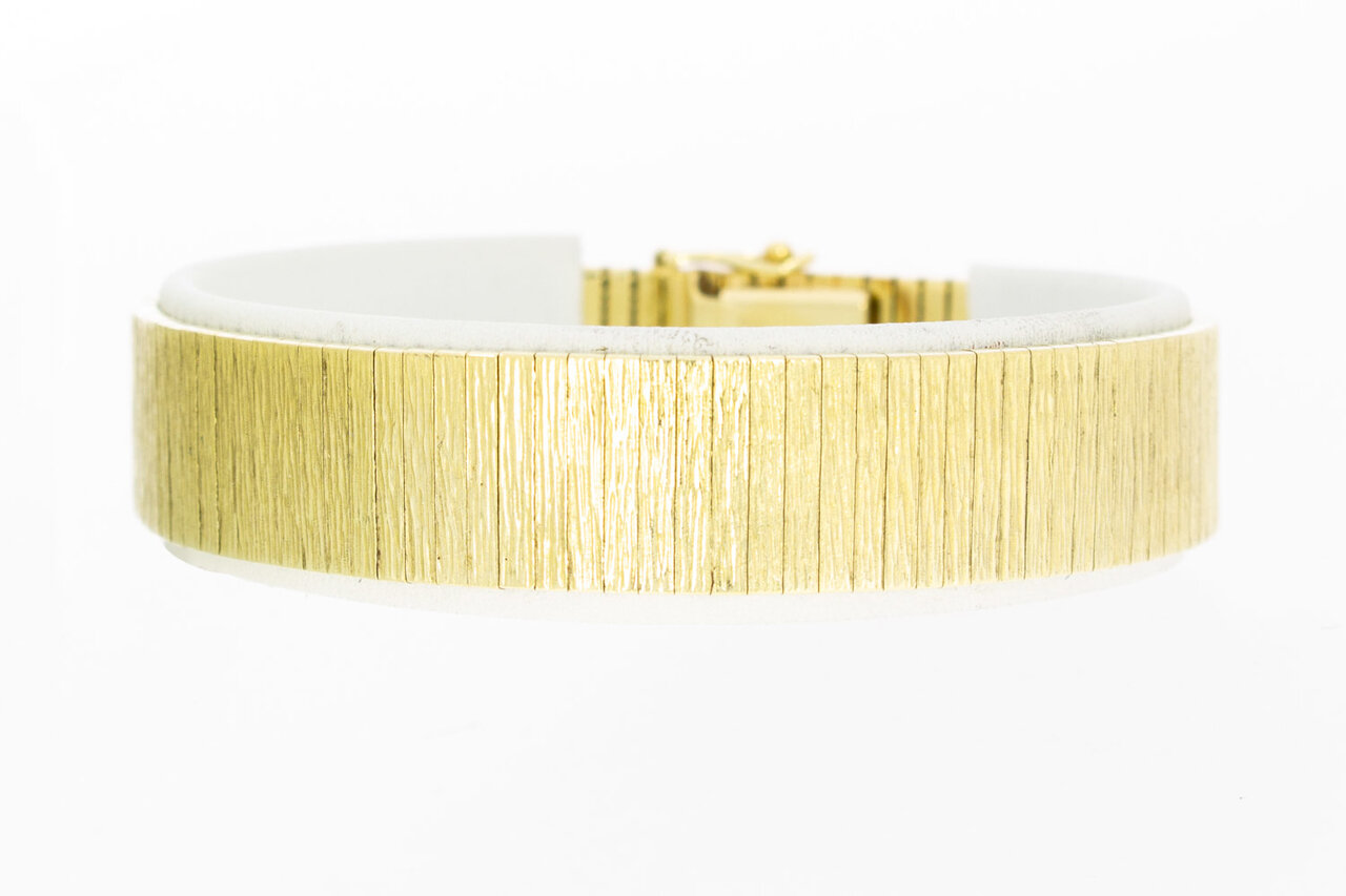 14 karaat brede schakelarmband - 18,5 cm
