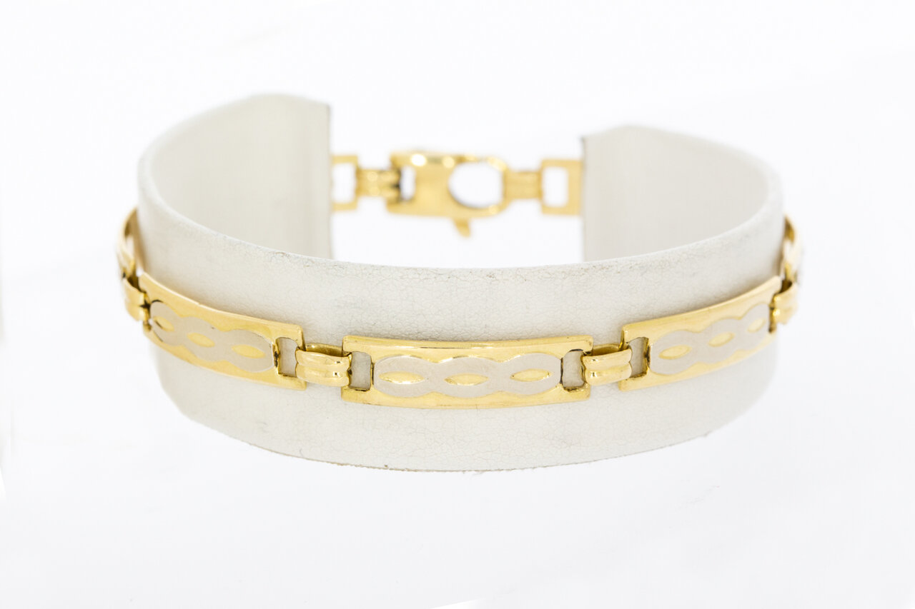 18 karaat gouden bicolor armband - 18,5 cm