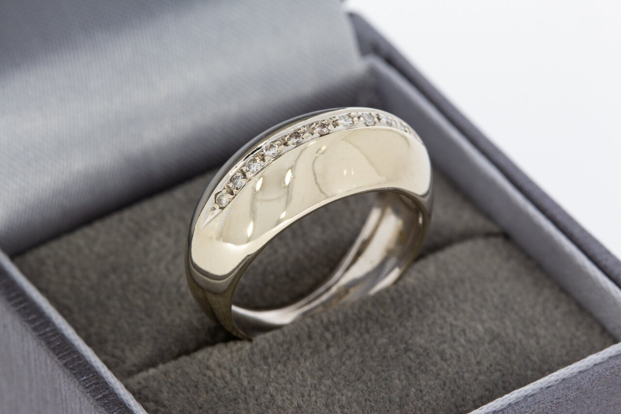 18 Karaat witgouden diamantring - 18 mm