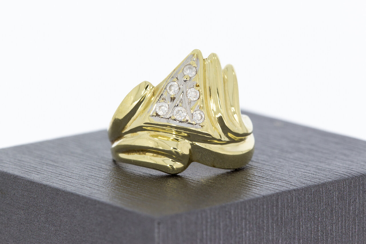 14 Karaat ring met Zirkonia - 18,6 mm