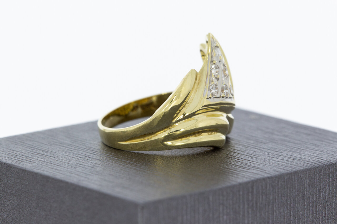 14 Karaat ring met Zirkonia - 18,6 mm