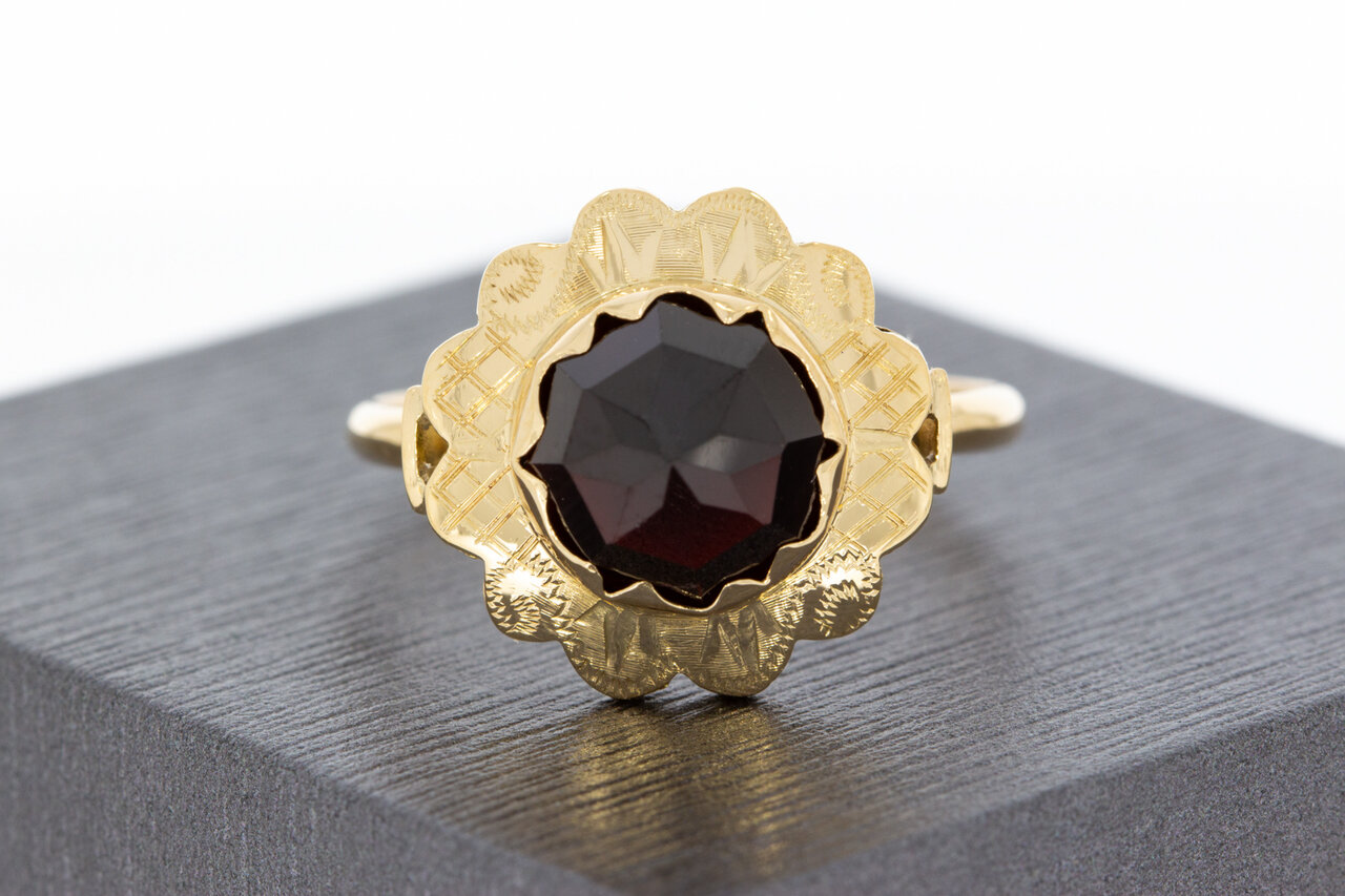 14 karaat Vintage Granaatring - 20 mm