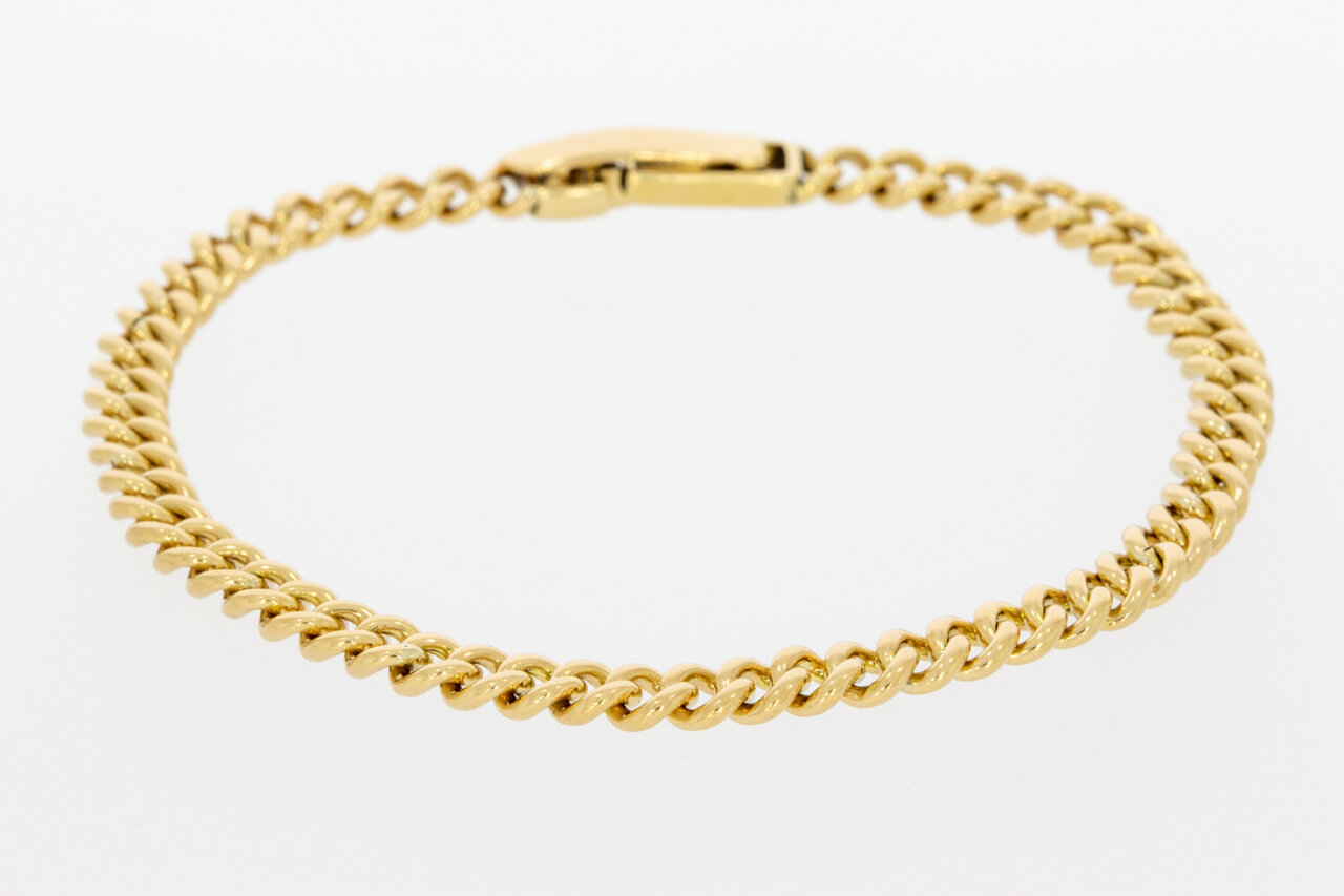 Gourmet armband 14 karaat geel goud - 21 cm