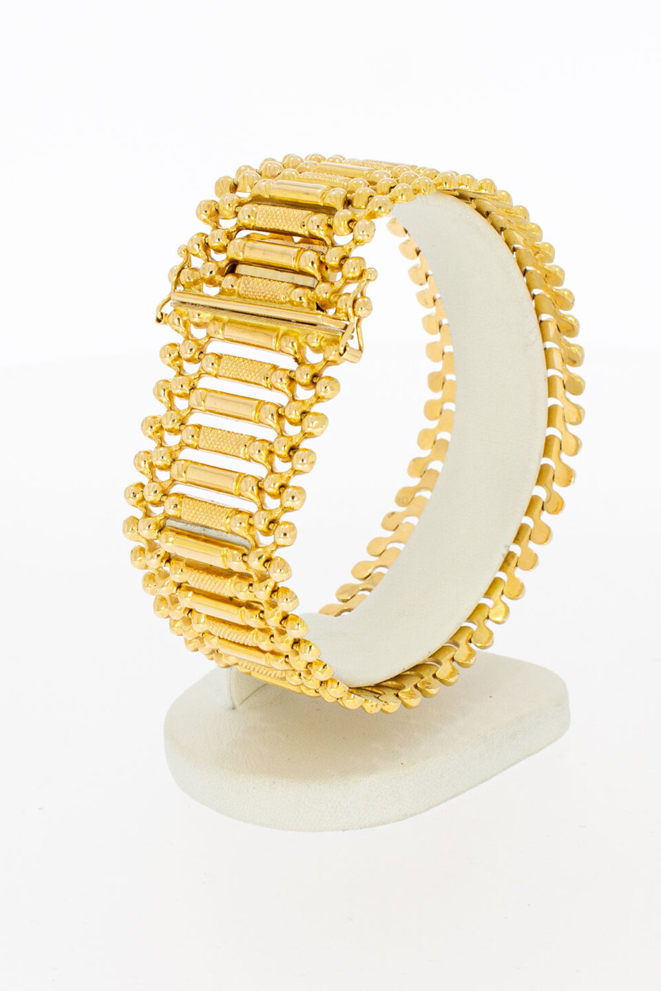 Brede Vintage armband 18 Karaat goude - 19 cm